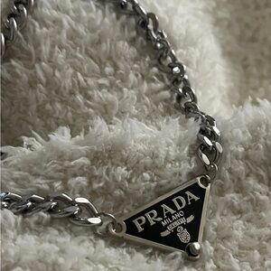Prada black/silver chain necklace